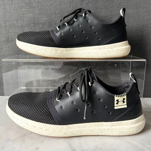 Under Armour UA Charged 24/7 Sneaker Low Black Leather/Mesh - Women's Size 9.5 - Picture 2 of 8